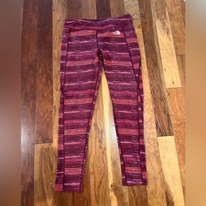 The North Face Striped Leggings Womens Large Fall Winter Athletic EUC Running